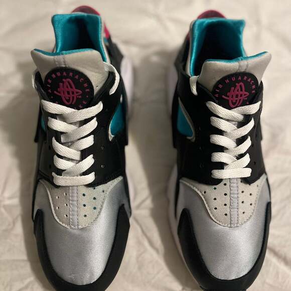 Nike Air Huarache Run South Beach Teal Pink White Gray Sneakers - Picture 1 of 7